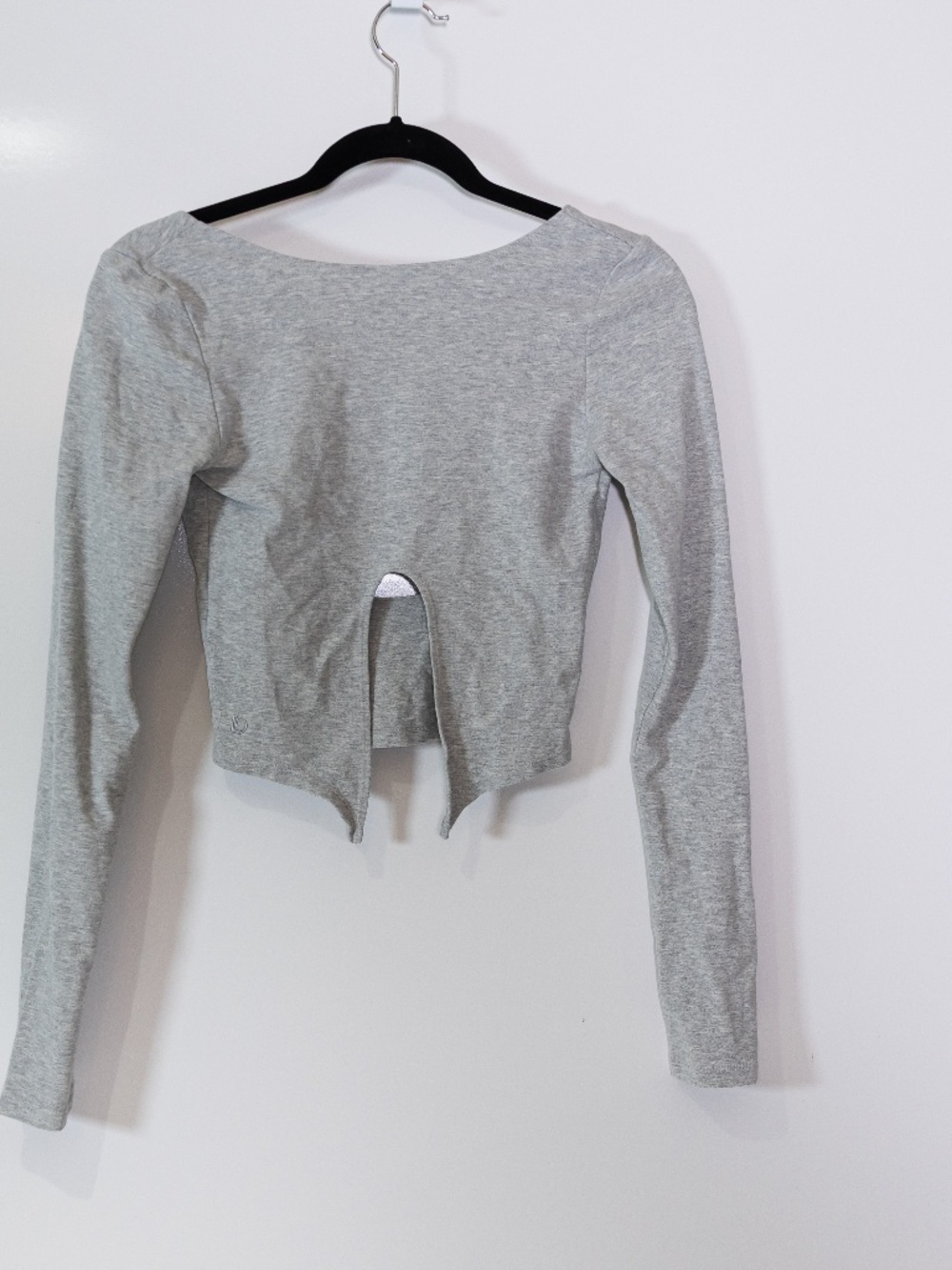 Daughter Lessons Combo Long Sleeve Reversible Twist Tie Knot Tee Shirt Gray XS